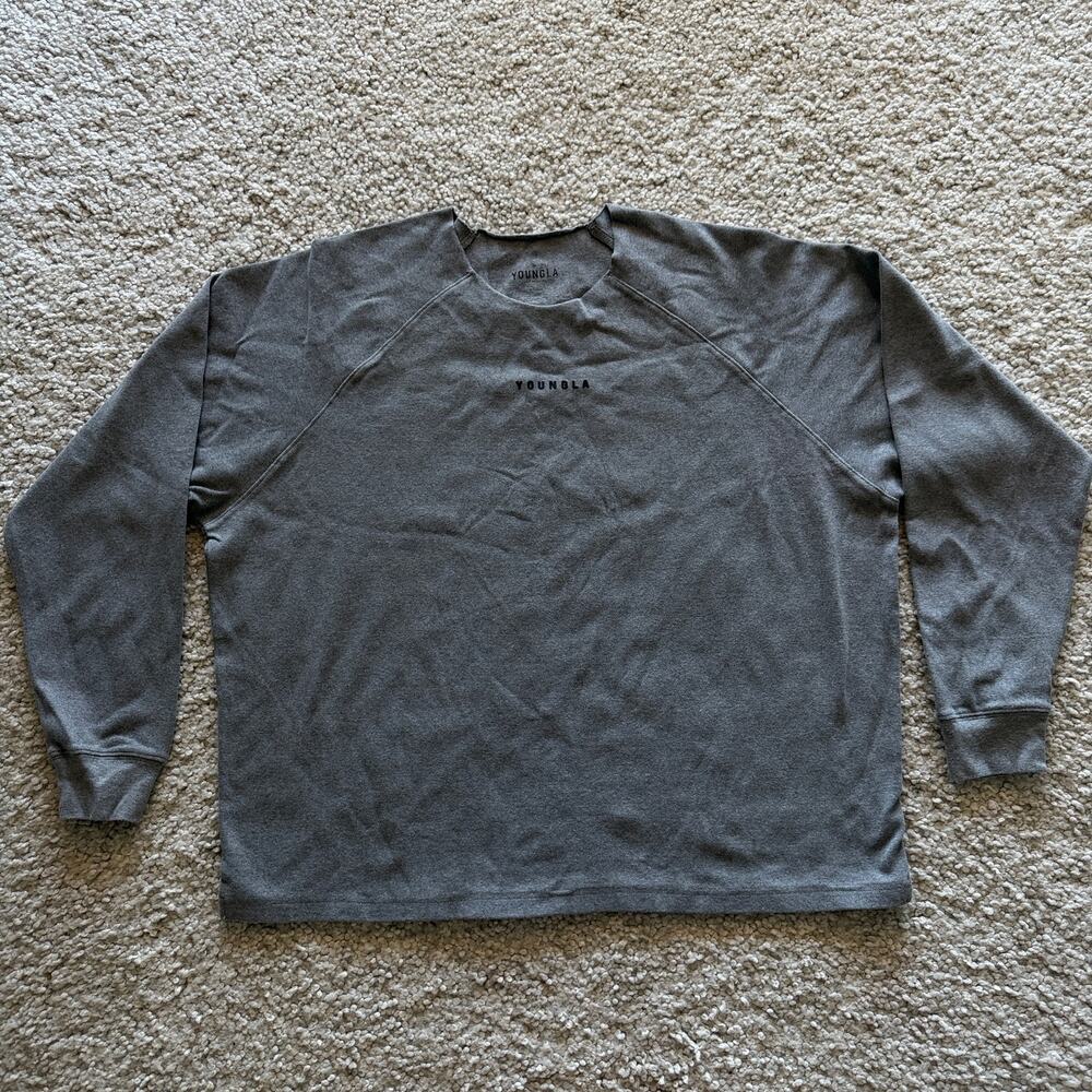 Men's YoungLA 815 Raw Neck Cloud Long Sleeve XL PreOwnedPerfect Grey